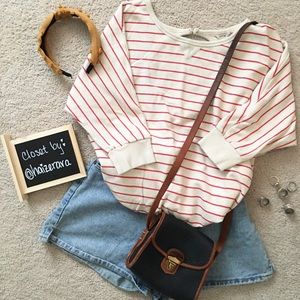 Striped Top with cute back cutout!